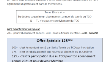 Promotion sur l’abonnement 2021 !
