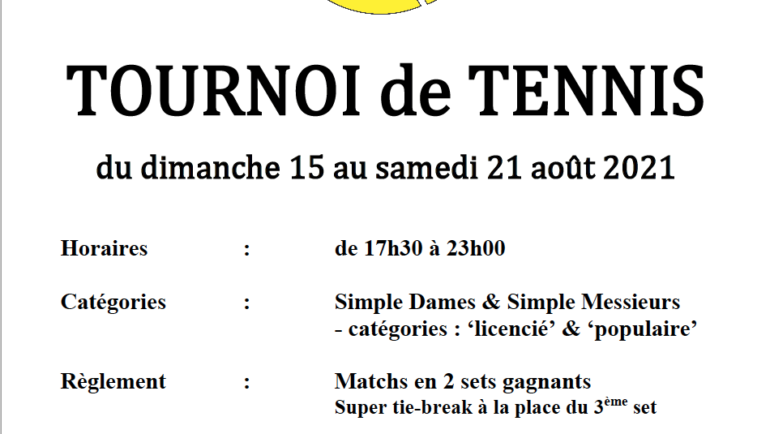 Programme du tournoi