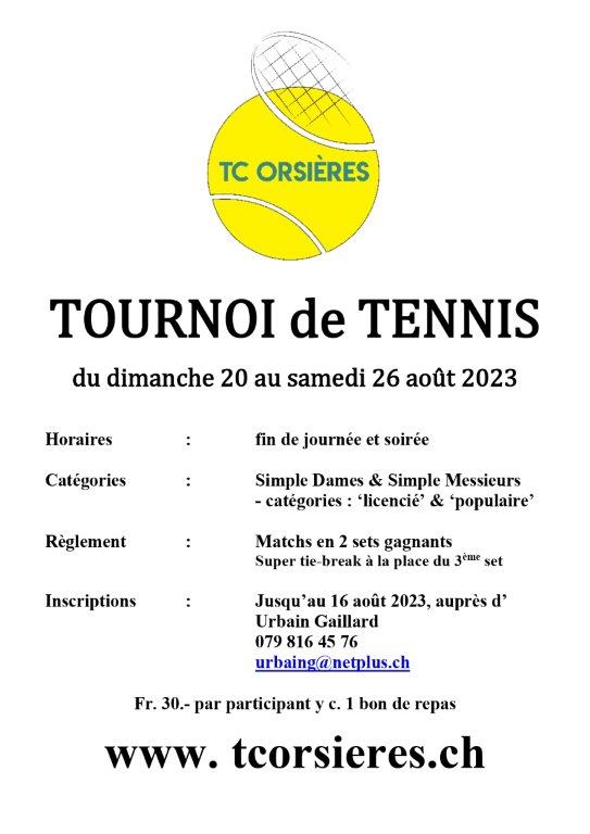 Programme du tournoi 2023